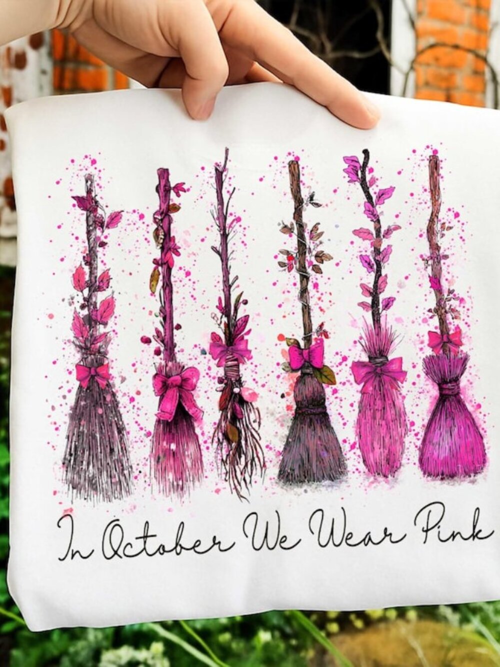 In October We Wear Pink Tee, Breast Cancer Halloween Tee